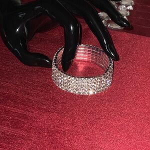 Rhinestone pave bracelet for small wrists or kids costume wear.